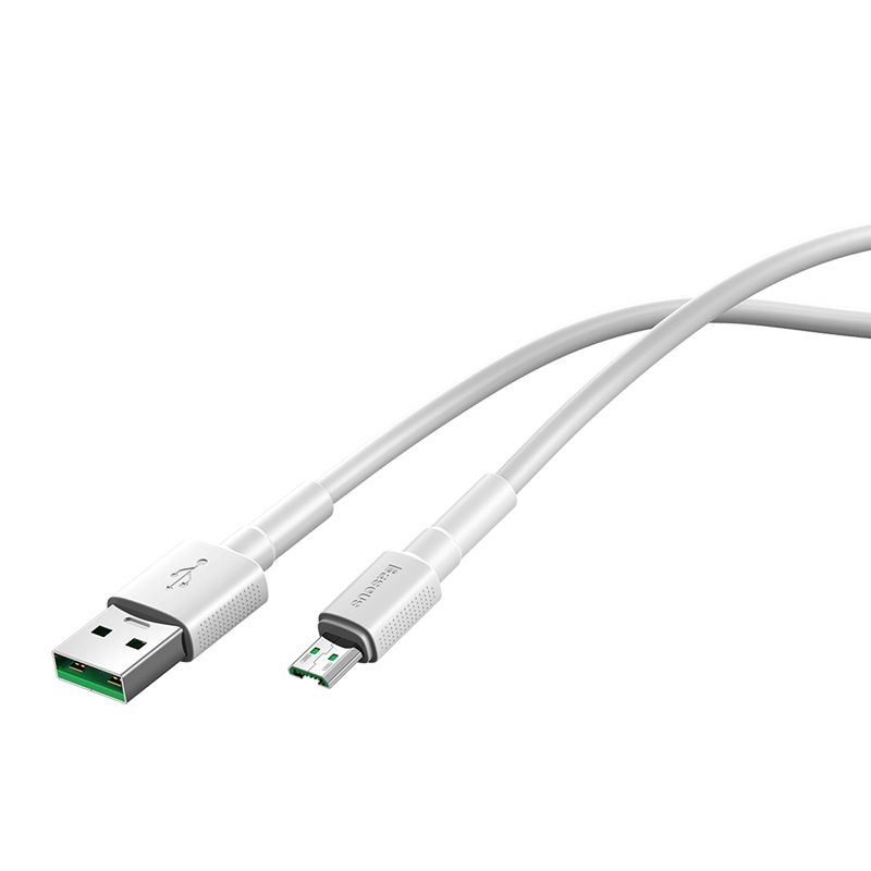 Кабель Baseus Mini White USB - Micro-USB, 4A, цвет- белый, длина- 1м